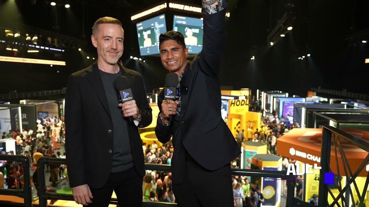 Reeve Collins interviewed on the floor of Binance Blockchain Week, Dubai