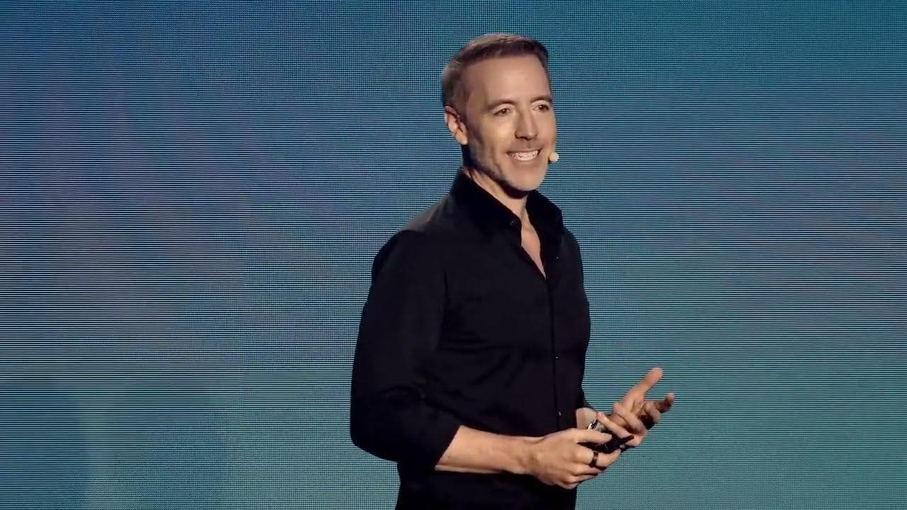 Reeve Collins on stage at Blockchain Life